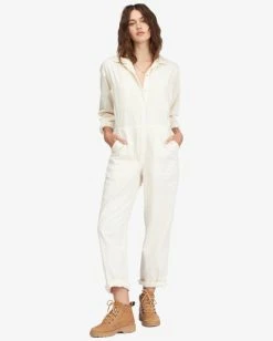 Billabong Keepin It Real Jumpsuit ANTIQUE WHITE (anw) 11 Billabong Keepin It Real Jumpsuit ANTIQUE WHITE (anw) -billabong shop abjwd00483 billabongw anw frt1 1
