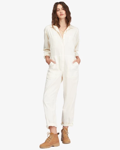 Billabong Keepin It Real Jumpsuit ANTIQUE WHITE (anw) 6 Billabong Keepin It Real Jumpsuit ANTIQUE WHITE (anw) - Image 6