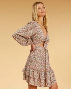 Alternative view of Billabong Salty Blonde Ditsy Dreamer Long Sleeve Mini Dress MULTI (mul)