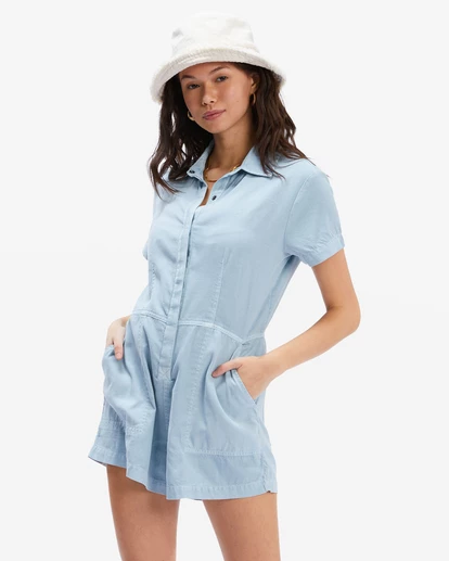 Billabong Gigi Romper CHAMBRAY (chy) 4 Billabong Gigi Romper CHAMBRAY (chy) - Image 4