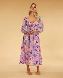Alternative view of Billabong Salty Blonde Paradise Love Long Sleeve Midi Dress LOVIN LILAC (pkv0)
