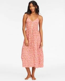Billabong Venice Babe Midi Slip Dress VINTAGE CORAL (vco) 9 Billabong Venice Babe Midi Slip Dress VINTAGE CORAL (vco) -billabong shop abjwd00500 billabongw vco frt1 1
