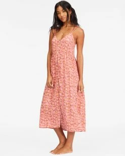 Billabong Venice Babe Midi Slip Dress VINTAGE CORAL (vco) 10 Billabong Venice Babe Midi Slip Dress VINTAGE CORAL (vco) -billabong shop abjwd00500 billabongw vco sd1 1
