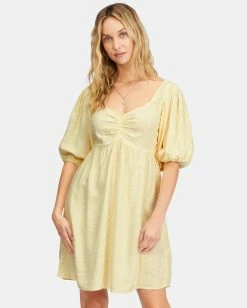 Billabong Sea Side Babydoll Dress SALT CRYSTAL (scs) -billabong shop abjwd00503 billabongw scs frt1 1