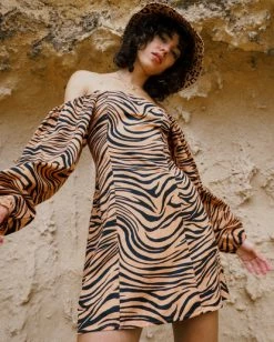 Billabong Feeling Flirty Long Sleeve Mini Dress DESERT CLAY (clv0) -billabong shop abjwd00505 billabongl clv0 frt1 1