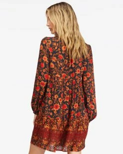 Alternative view of Billabong Hearts Desire Long Sleeve Mini Dress BLACK MULTI (bml)