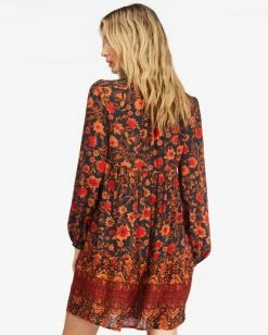 Billabong Hearts Desire Long Sleeve Mini Dress BLACK MULTI (bml) 11 Billabong Hearts Desire Long Sleeve Mini Dress BLACK MULTI (bml) -billabong shop abjwd00507 billabongw bml bck1 3