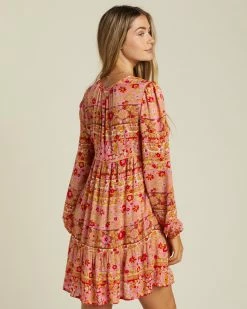 Billabong Hearts Desire Long Sleeve Mini Dress PINK SKIES (mfr0) 8 Billabong Hearts Desire Long Sleeve Mini Dress PINK SKIES (mfr0) -billabong shop abjwd00507 billabongw mfr0 bck1 1