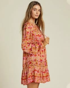 Alternative view of Billabong Hearts Desire Long Sleeve Mini Dress PINK SKIES (mfr0)