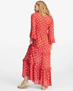 Billabong Time After Time V-Neck Maxi Dress RED MAGIC (rqc0) 9 Billabong Time After Time V-Neck Maxi Dress RED MAGIC (rqc0) -billabong shop abjwd00508 billabongw rqc0 bck1