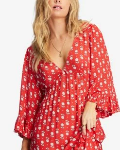 Billabong Time After Time V-Neck Maxi Dress RED MAGIC (rqc0) 10 Billabong Time After Time V-Neck Maxi Dress RED MAGIC (rqc0) -billabong shop abjwd00508 billabongw rqc0 dtl1