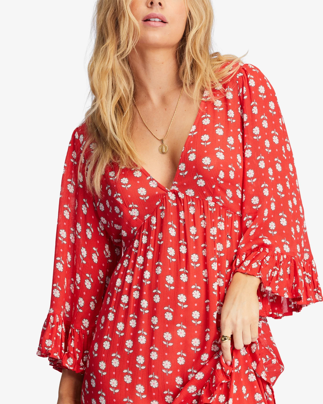 Billabong Time After Time V-Neck Maxi Dress RED MAGIC (rqc0) 5 Billabong Time After Time V-Neck Maxi Dress RED MAGIC (rqc0) - Image 5