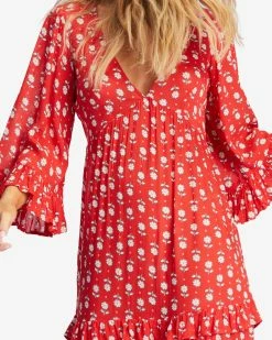Billabong Time After Time V-Neck Maxi Dress RED MAGIC (rqc0) 11 Billabong Time After Time V-Neck Maxi Dress RED MAGIC (rqc0) -billabong shop abjwd00508 billabongw rqc0 dtl2