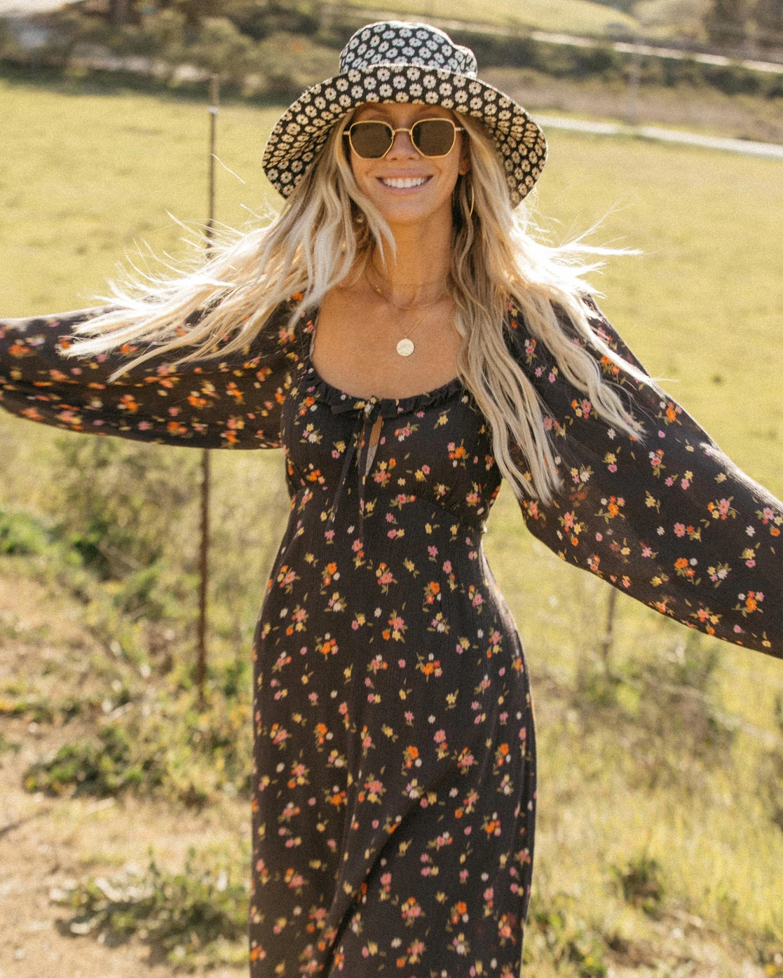 Billabong Better Days Long Sleeve Midi Dress OFF BLACK (ofb) 2 Billabong Better Days Long Sleeve Midi Dress OFF BLACK (ofb) - Image 2