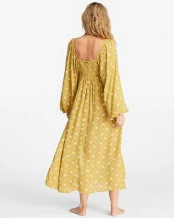 Billabong Better Days Long Sleeve Midi Dress MULTI 1 (mul1) -billabong shop abjwd00509 billabongw mul1 bck1