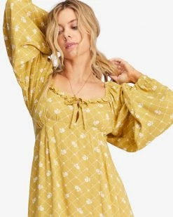 Billabong Better Days Long Sleeve Midi Dress MULTI 1 (mul1) -billabong shop abjwd00509 billabongw mul1 dtl1