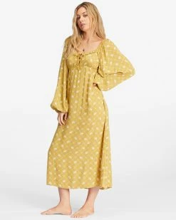 Billabong Better Days Long Sleeve Midi Dress MULTI 1 (mul1) -billabong shop abjwd00509 billabongw mul1 sd1