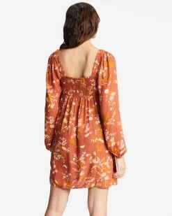 Billabong Crush On You Mini Dress SWEET CHOCOLATE (cnn0) -billabong shop abjwd00520 billabongw cnn0 bck1