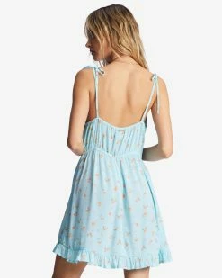 Billabong Heart Breaker Strappy Dress PURE AQUA (bfd0) -billabong shop abjwd00529 billabongw bfd0 bck1