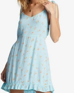 Billabong Heart Breaker Strappy Dress PURE AQUA (bfd0) -billabong shop abjwd00529 billabongw bfd0 dtl1