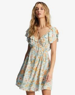 Billabong Enchant Me Mini Dress PURE AQUA (bfd0)