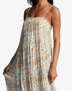 Billabong Distant Shores Midi Dress PURE AQUA (bfd0) -billabong shop abjwd00532 billabongw bfd0 dtl1