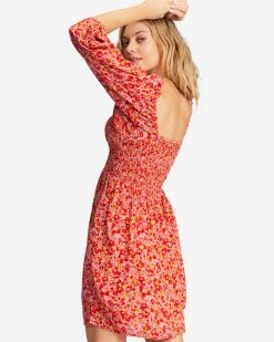 Billabong Paradise Days Mini Dress PINK SKIES (mfr0) -billabong shop abjwd00555 billabongw mfr0 bck1