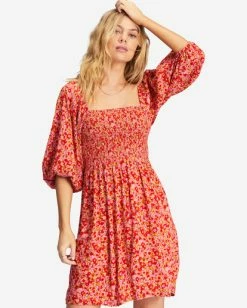 Billabong Paradise Days Mini Dress PINK SKIES (mfr0) -billabong shop abjwd00555 billabongw mfr0 frt1 3
