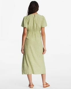 Billabong Jet Set Midi Dress MOSS MEADOW (gkv0) -billabong shop abjwd00557 billabongw gkv0 bck1