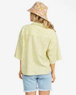 Billabong All Good Button-Down Top LIME (lim) -billabong shop abjwt00179 billabongw lim bck1