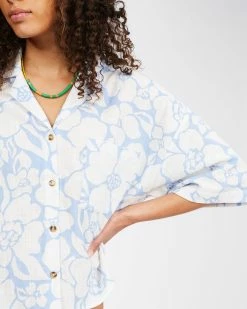 Billabong All Good Button-Down Top RAIN DROP (rad) -billabong shop abjwt00179 billabongw rad dtl1 1