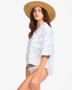 Billabong All Good Button-Down Top RAIN DROP (rad) -billabong shop abjwt00179 billabongw rad sd1