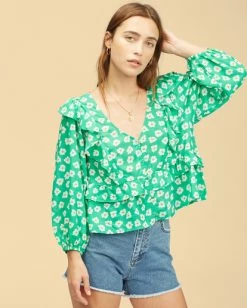Billabong Wrangler Romance Me Top CLOVER (cov) -billabong shop abjwt00236 billabongw cov frt1 1