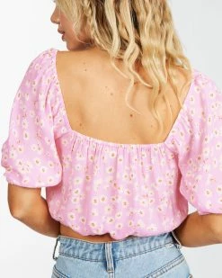 Billabong Sun City Off-The-Shoulder Crop Top PINK LADY (mee0) -billabong shop abjwt00252 billabongw mee0 dtl1