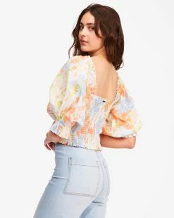 Billabong Feeling Groovy Crop Top WHITE/MULTI (wmu) -billabong shop abjwt00259 billabongw wmu bck1
