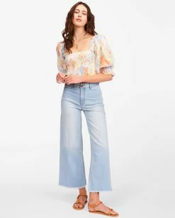 Billabong Feeling Groovy Crop Top WHITE/MULTI (wmu) -billabong shop abjwt00259 billabongw wmu frt9