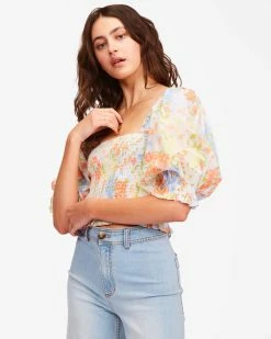 Billabong Feeling Groovy Crop Top WHITE/MULTI (wmu) -billabong shop abjwt00259 billabongw wmu sd1
