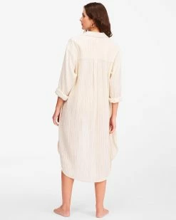 Billabong To The Sea Long Sleeve Button-Down Top NATURAL (nat) 9 Billabong To The Sea Long Sleeve Button-Down Top NATURAL (nat) -billabong shop abjwt00273 billabongw nat bck1