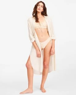 Billabong To The Sea Long Sleeve Button-Down Top NATURAL (nat) 8 Billabong To The Sea Long Sleeve Button-Down Top NATURAL (nat) -billabong shop abjwt00273 billabongw nat frt1