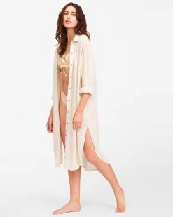 Billabong To The Sea Long Sleeve Button-Down Top NATURAL (nat) 10 Billabong To The Sea Long Sleeve Button-Down Top NATURAL (nat) -billabong shop abjwt00273 billabongw nat sd1