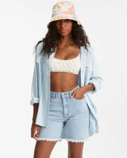 Billabong So Stoked Oversized Button-Down Shirt LIGHT CHAMBRAY (bfw0) -billabong shop abjwt00290 billabongw bfw0 frt1 1