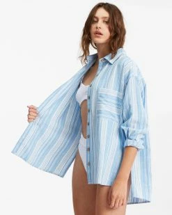 Billabong In The Tide Button-Down Shirt BLUE SKIES (bgb0) -billabong shop abjwt00315 billabongw bgb0 sd2