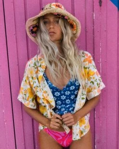 Billabong Made For Sun Button-Up Short Sleeve Shirt SALT CRYSTAL (scs)