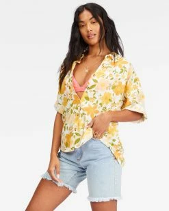 Billabong Made For Sun Button-Up Short Sleeve Shirt SALT CRYSTAL (scs) -billabong shop abjwt00329 billabongw scs sd1