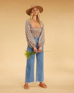 Billabong Salty Blonde Free Love Crop Top MULTI (mul) -billabong shop abjwt00346 billabongw mul frt9