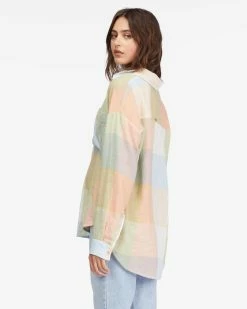 Billabong Easy Breezy Long Sleeve Button-Up Shirt MULTI (mul) -billabong shop abjwt00358 billabongw mul bck1