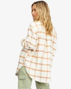 Billabong So Stoked Long Sleeve Flannel Shirt SALT CRYSTAL (scs) -billabong shop abjwt00361 billabongw scs bck1