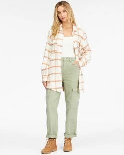 Billabong So Stoked Long Sleeve Flannel Shirt SALT CRYSTAL (scs) -billabong shop abjwt00361 billabongw scs frt9 1