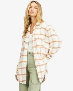 Billabong So Stoked Long Sleeve Flannel Shirt SALT CRYSTAL (scs) -billabong shop abjwt00361 billabongw scs sd1