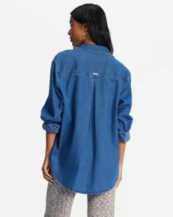 Billabong So Stoked Oversized Button-Down Shirt DARK HAZE (kyk0) -billabong shop abjwt00365 billabongw kyk0 bck1